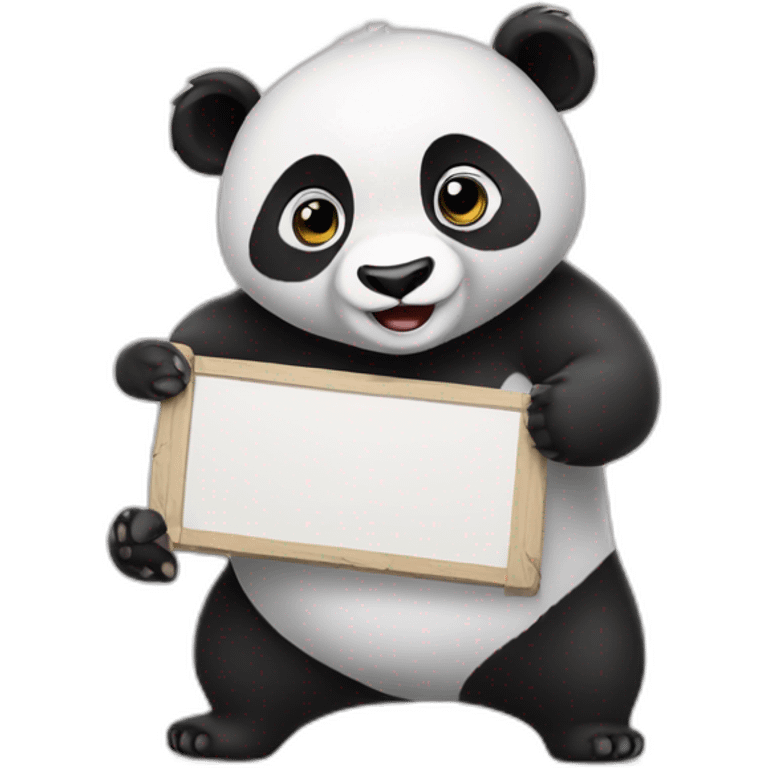 Panda holding a sign that says raid emoji