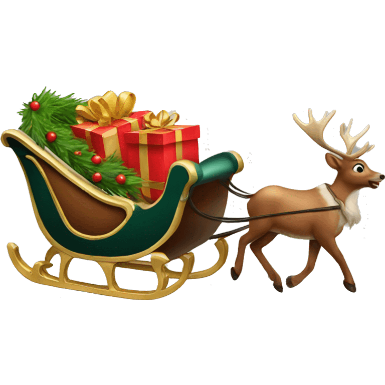 sleigh with reindeer  emoji