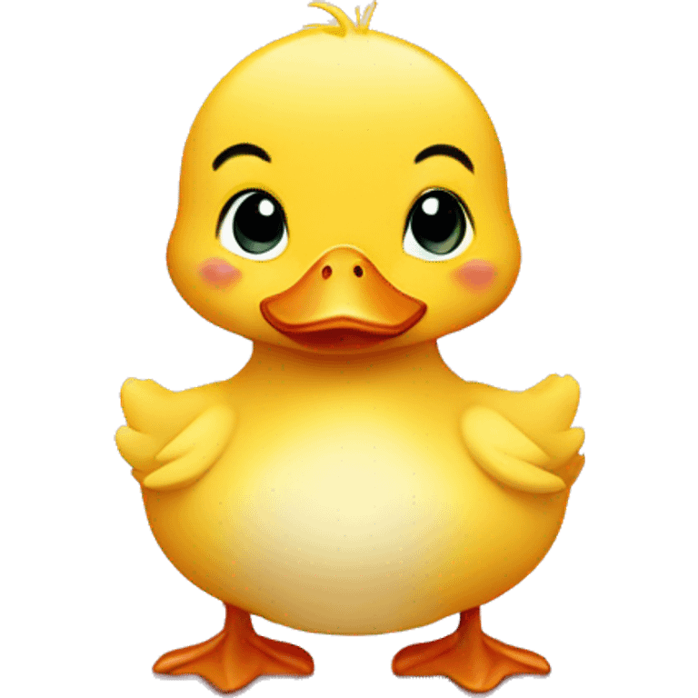 Cute baby duck with heart emoji