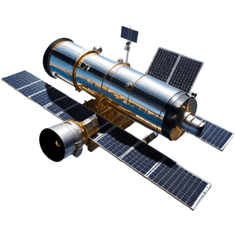  Cinematic Realistic Hubble Space Telescope – A majestic, ultra-detailed rendering of the Hubble Telescope floating above Earth. Its reflective metallic surface and vast solar panels stretch into the darkness, while the lens is pointed outward, capturing the mysteries of the cosmos. emoji