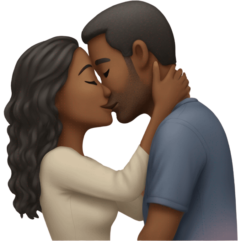 Woman kissing man emoji