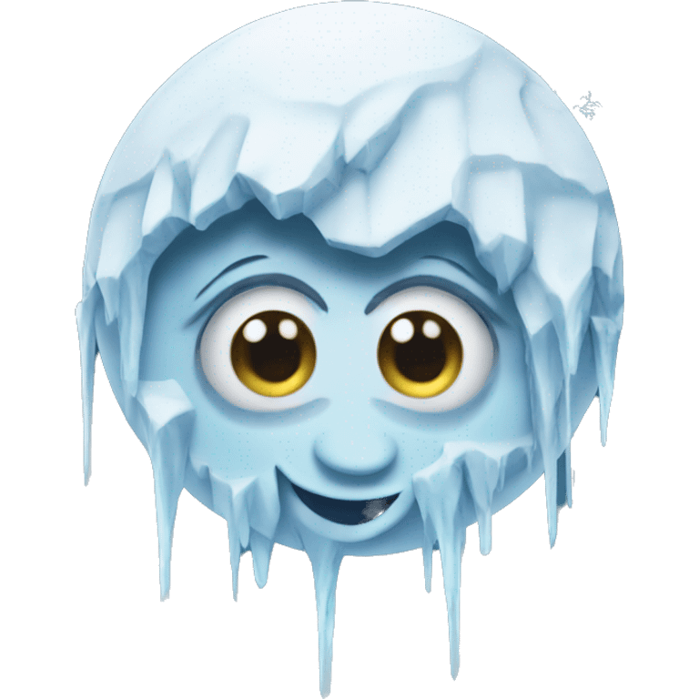 Frozen moon with icicles  emoji