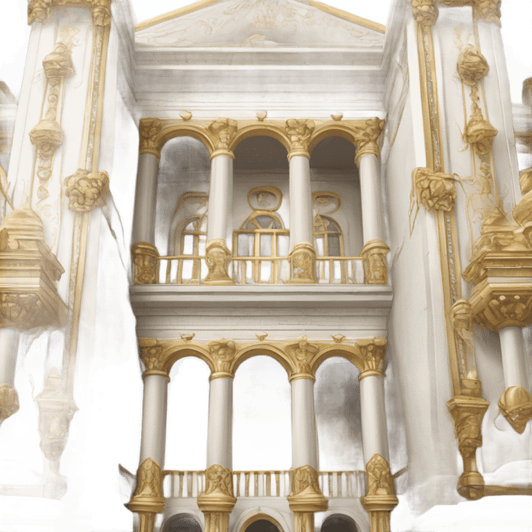 Detailed and realistic, gold and white palace emoji