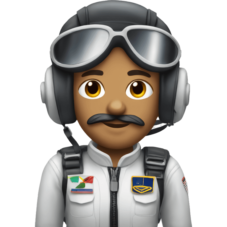 white pilot stay near the plane emoji