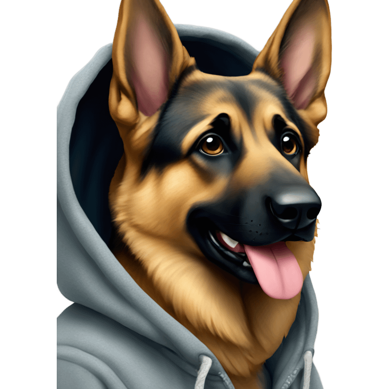 German shepherd in a hoodie  emoji