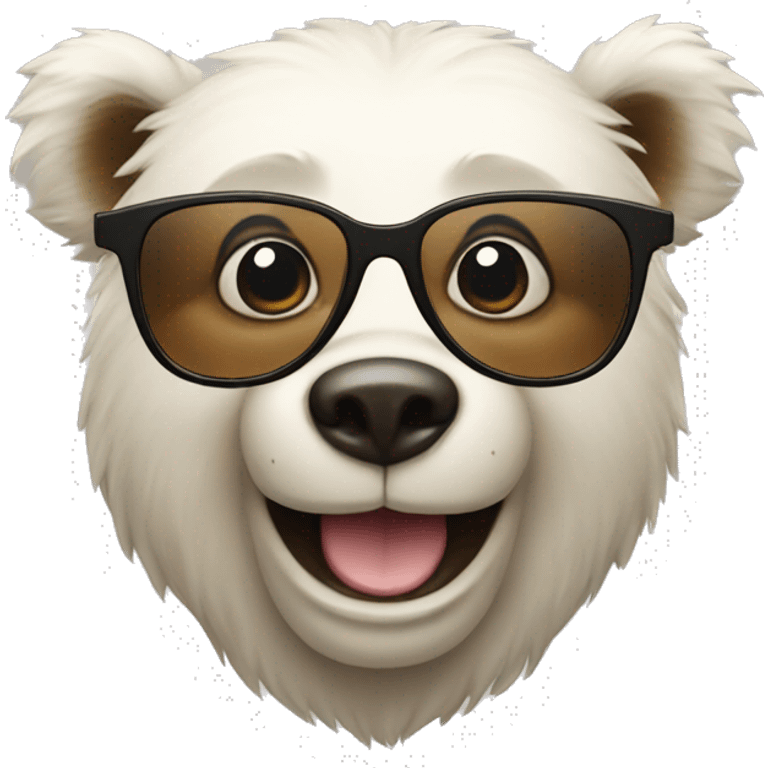 a happy bear with glasses emoji