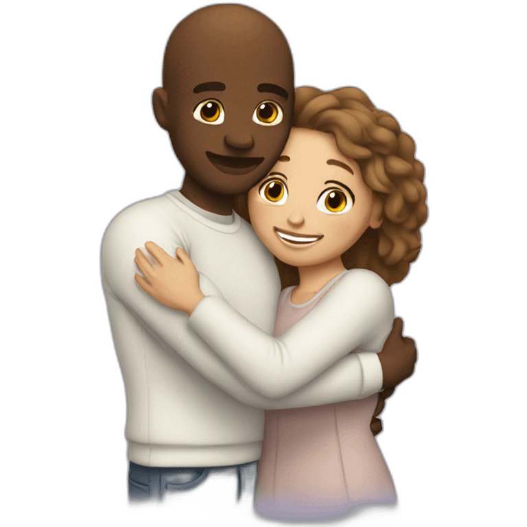 White couple hug emoji