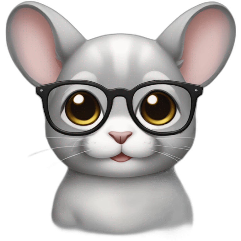 chinchilla boy with glasses emoji