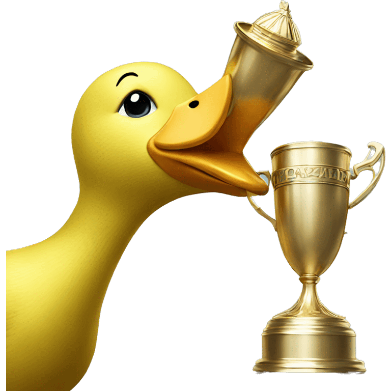 Duck kisses trophy emoji