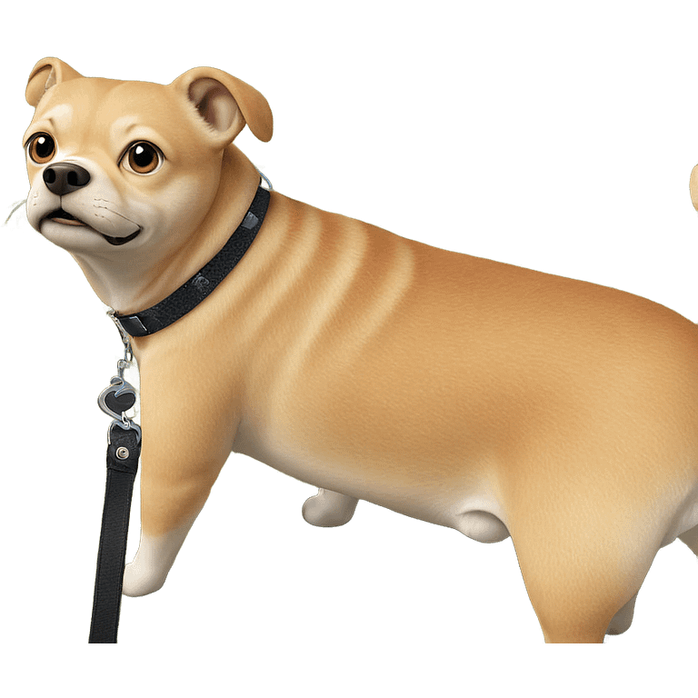 realistic collar on grass dog emoji