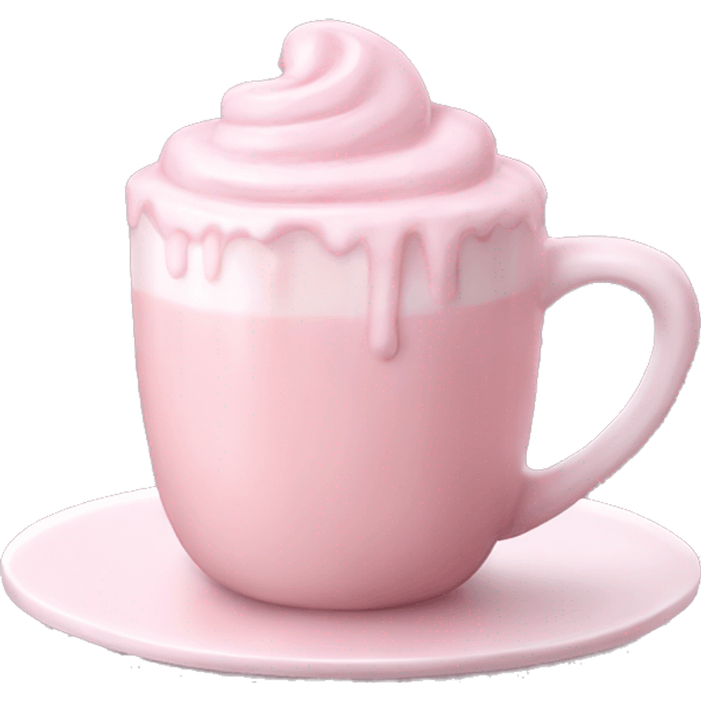 Aesthetic light pink hot chocolate emoji