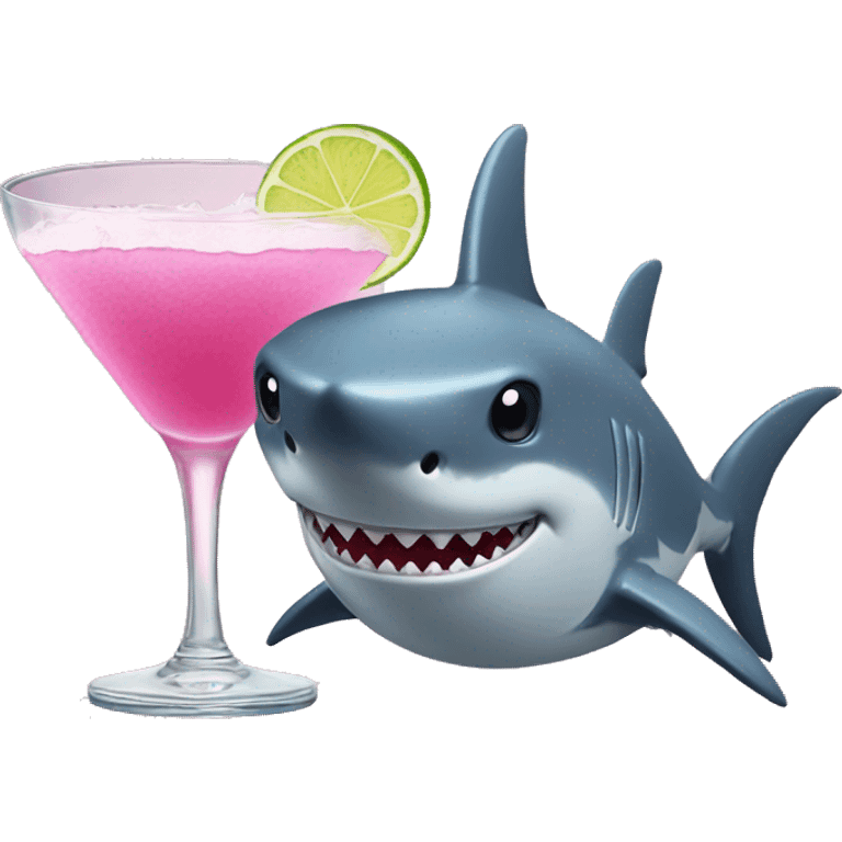 shark with margarita and tutu emoji