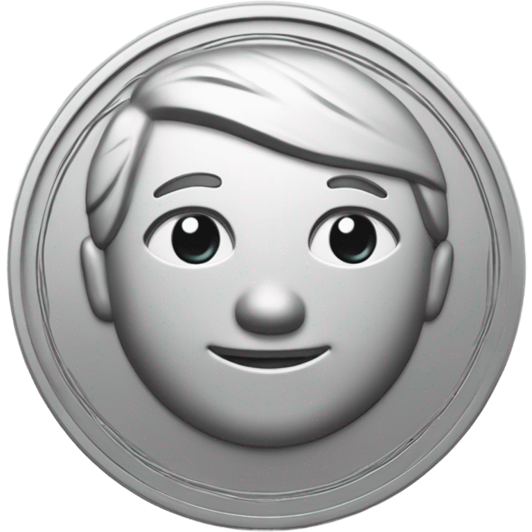 3D clay cute simple silver coin engraved with number 100 emoji