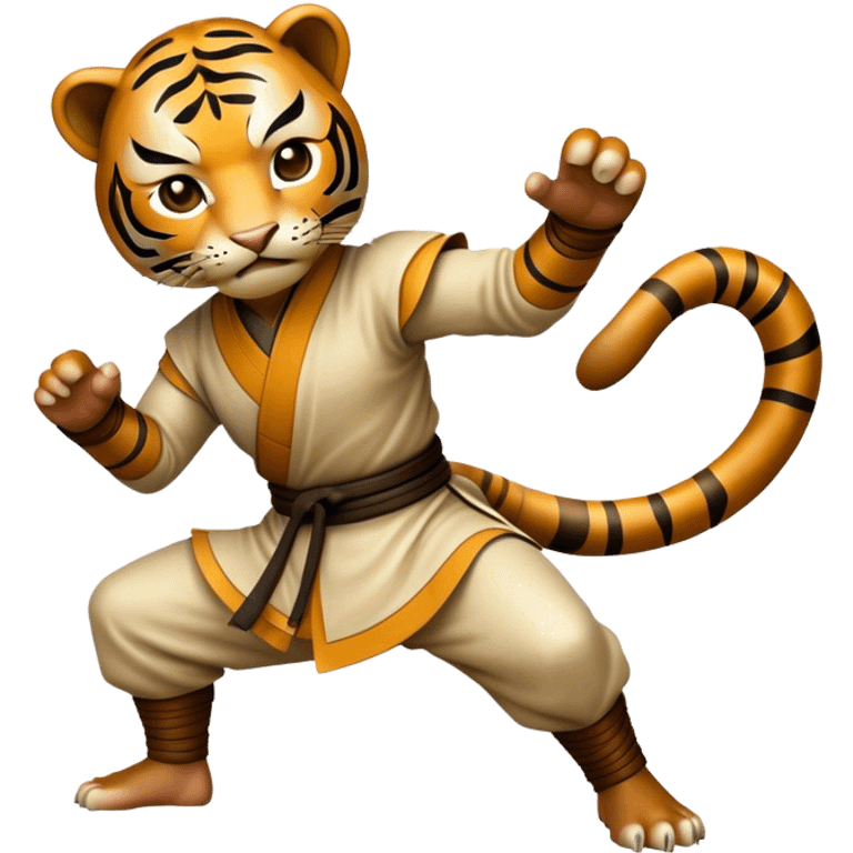 Cinematic Realistic Crouching Tiger, Hidden Dragon Pop Culture Emoji, showcasing a mystical portrayal of ancient martial arts rendered with dynamic textures and epic lighting. emoji