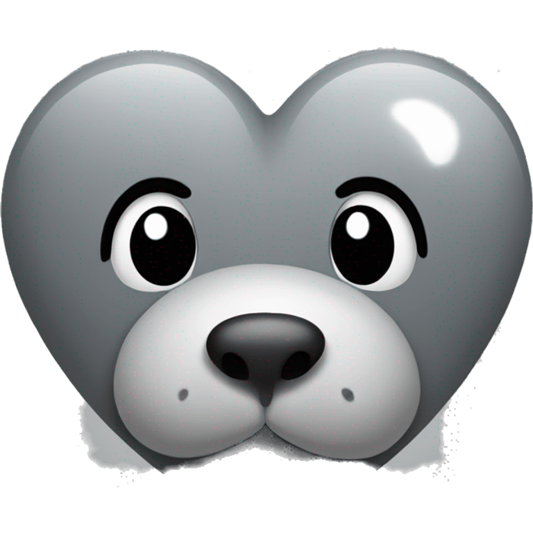 Grey heart with paws emoji