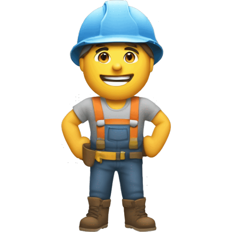 create an emoji of a clay Hansel dressed as a builder emoji