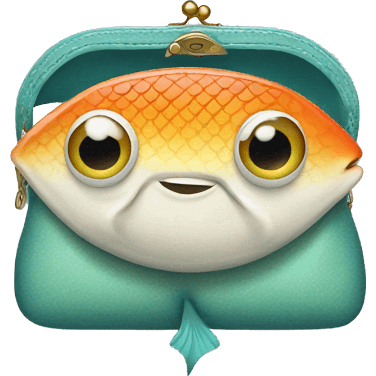 Fish wearing a purse emoji