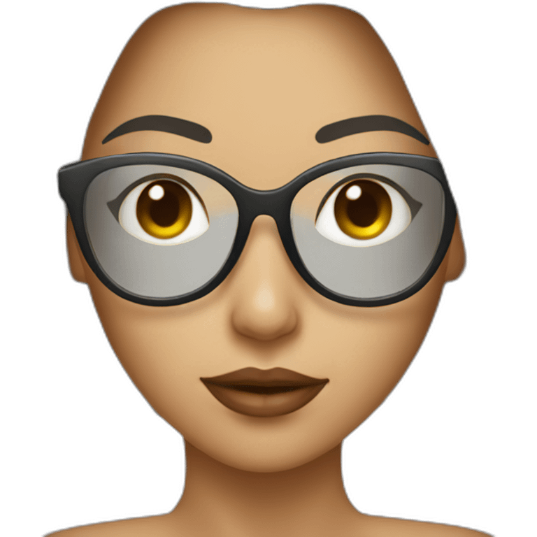 Sexy girl wearing sliver glasses emoji