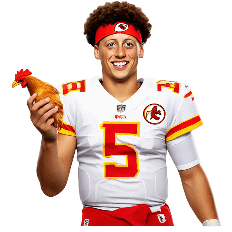 Make me Patrick mahomes with a chicken wing emoji