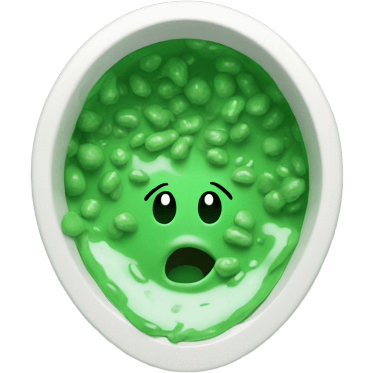 Toilet with green vomit in the bowl emoji