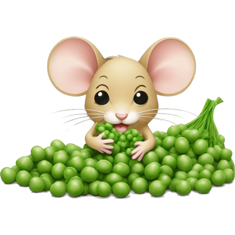 mouse eating peas with applesauce emoji