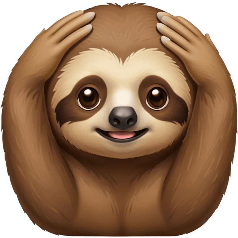 shocked sloth hands on face emoji