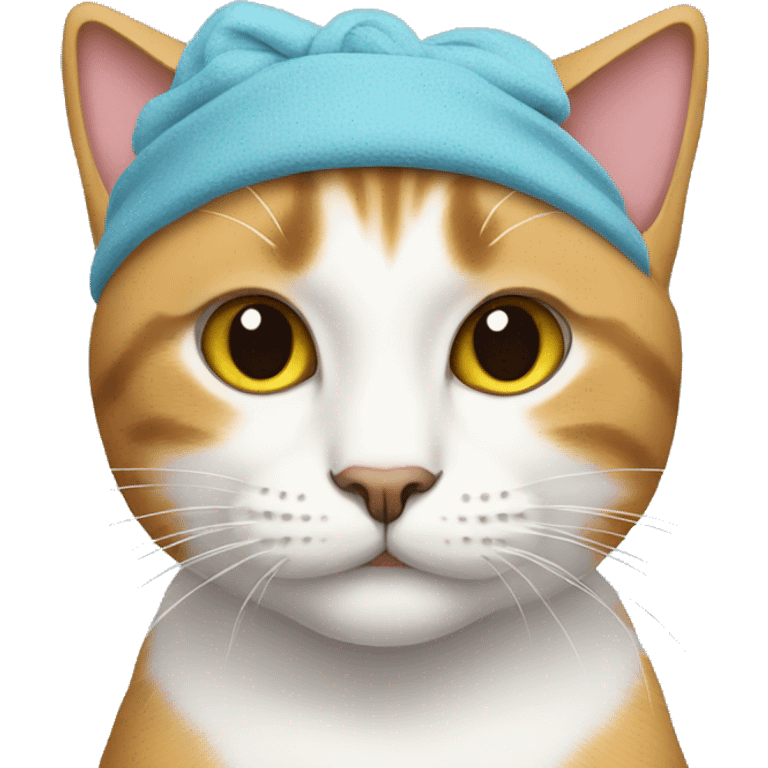 cat wearing a sweatband emoji