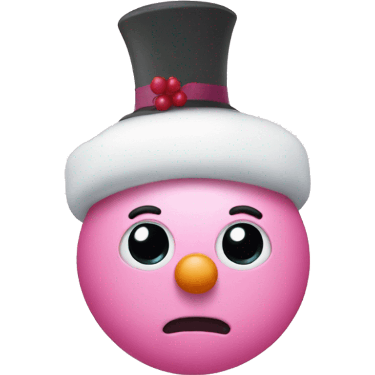 Pink snowman  emoji