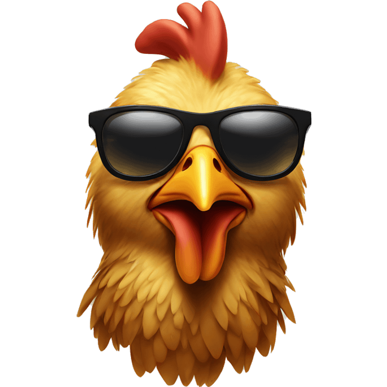 Chicken with sunglasses emoji