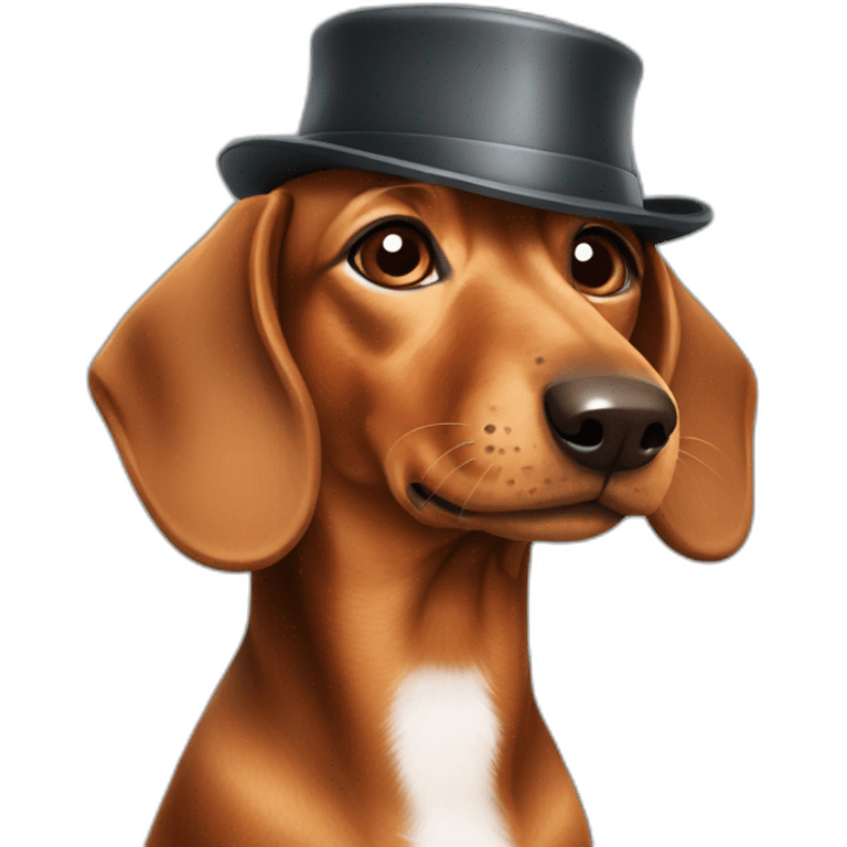 Dachshund brown, doctor hat emoji