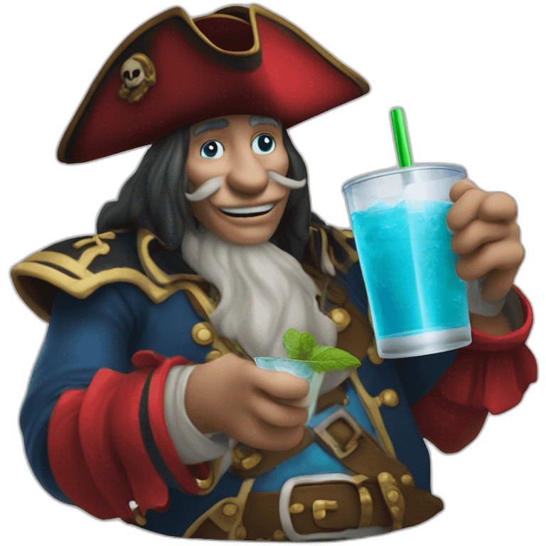 pirate Papa Smurf drinking mojito emoji