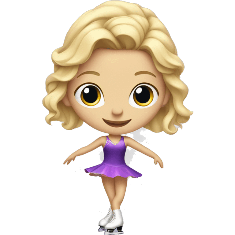 Blonde girl figure skating in dress emoji