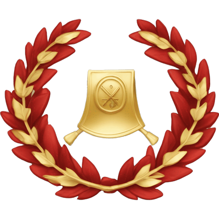 Red flag with a gold laurel wreath in the center and gold letters "SPQR" in the middle of the laurel wreath  emoji