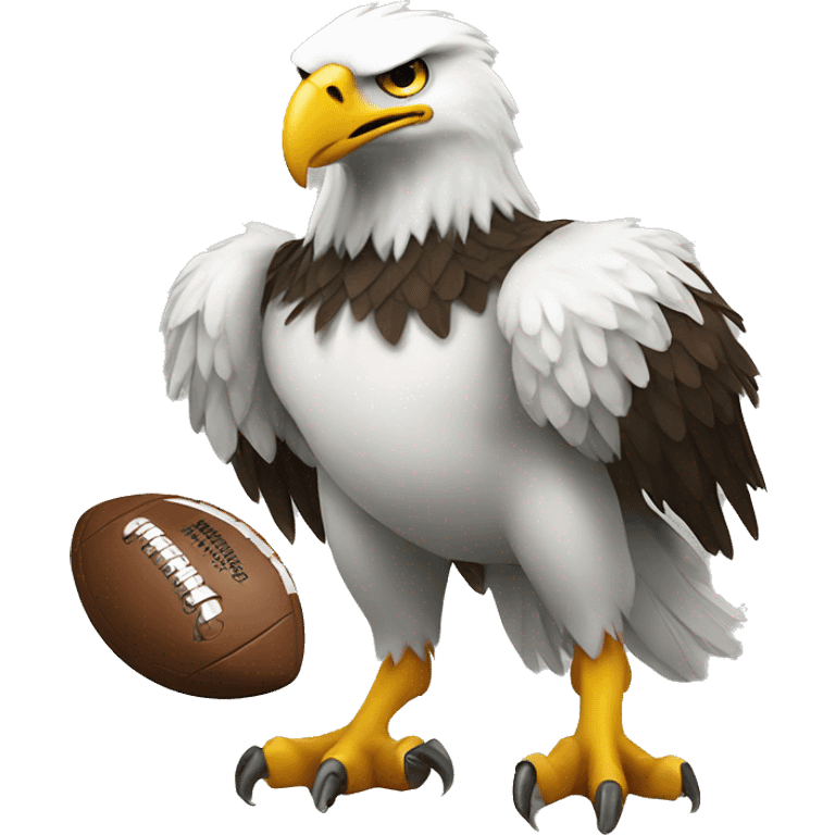 A eagle with a football in its talons emoji