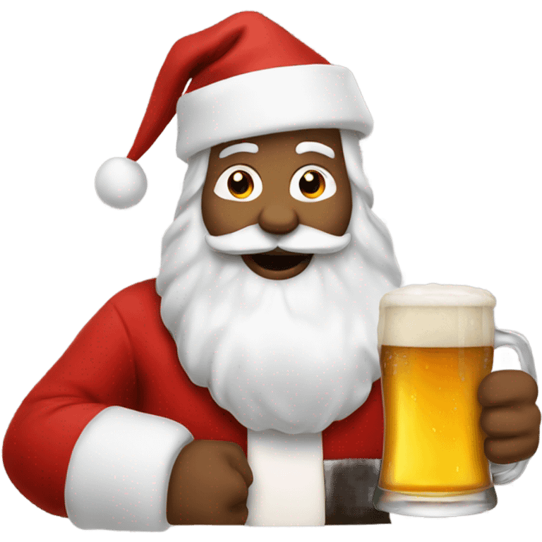 Santa with a beer emoji