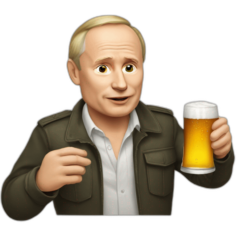 Vladimir Poutine-drinking-beer emoji