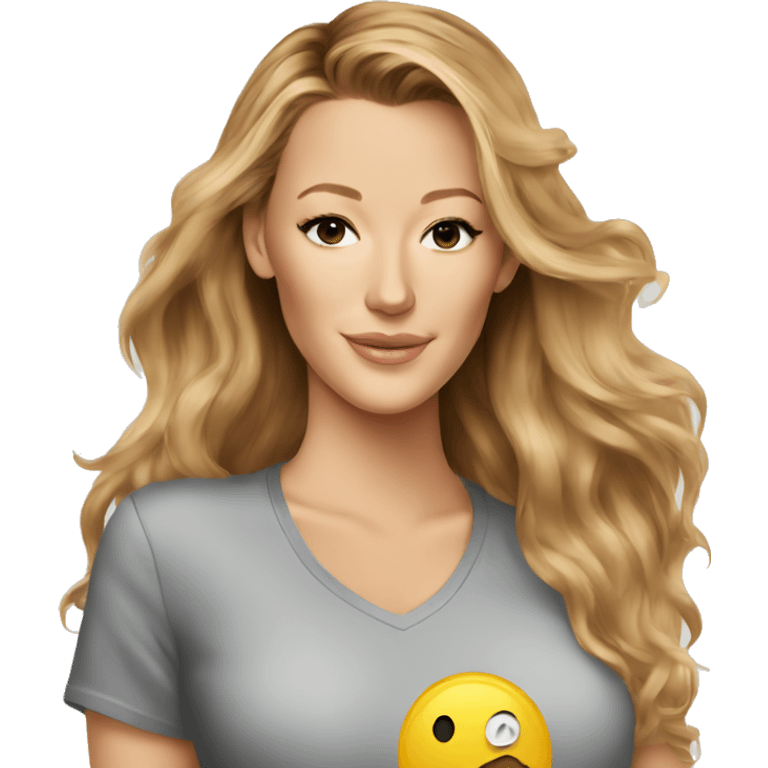 blake lively cartoon wearing tee emoji