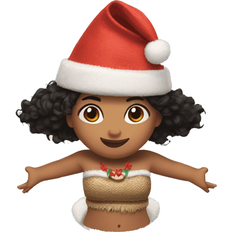 moana christmas hat open arms emoji