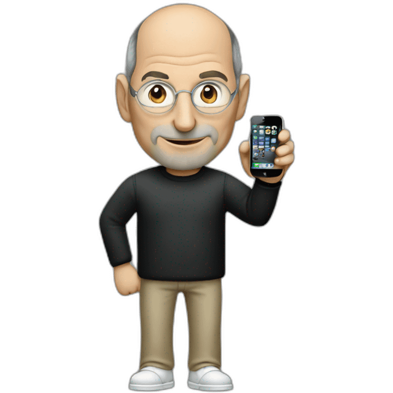 Steve jobs with iPhone emoji