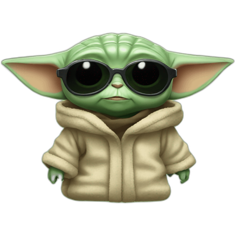 Baby Yoda with sunglasses  emoji