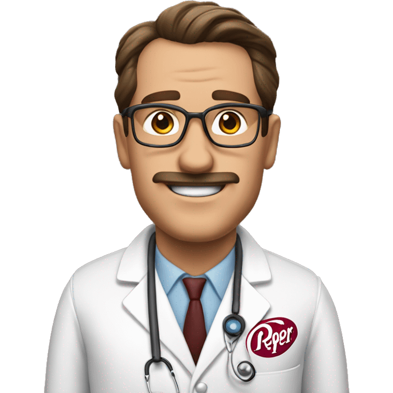 A dr pepper doctor but he has clents names dr peppers emoji