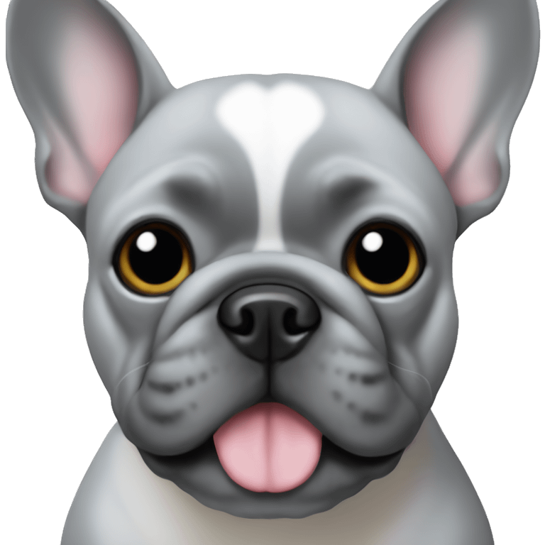 French bulldog grey emoji