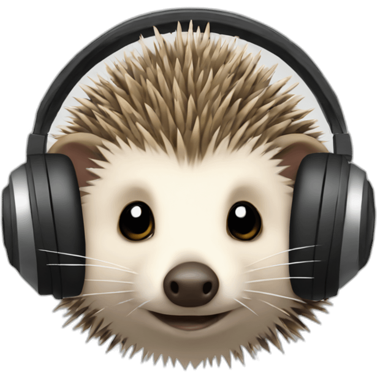 hedgehog in headphones emoji