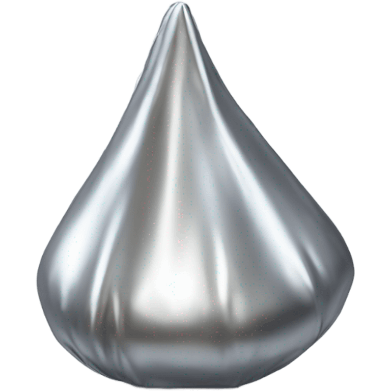 Hershey Kiss candy in a silver wrapping  emoji