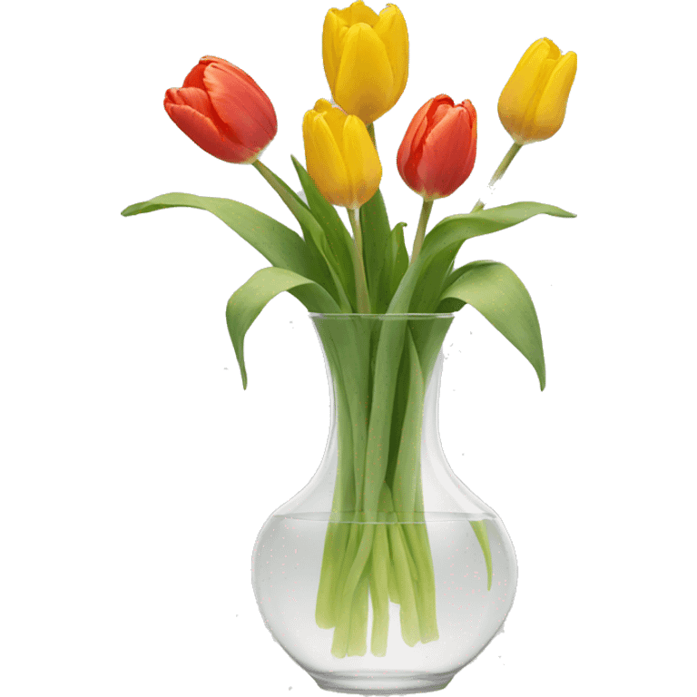 Tulips in a clear vase emoji