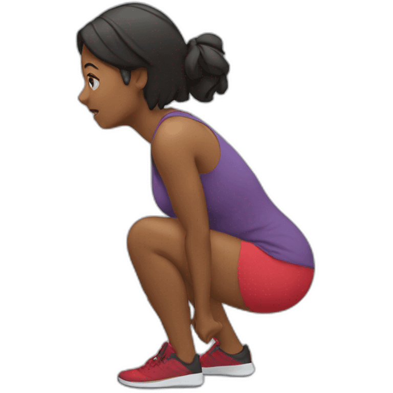 woman doing squat emoji