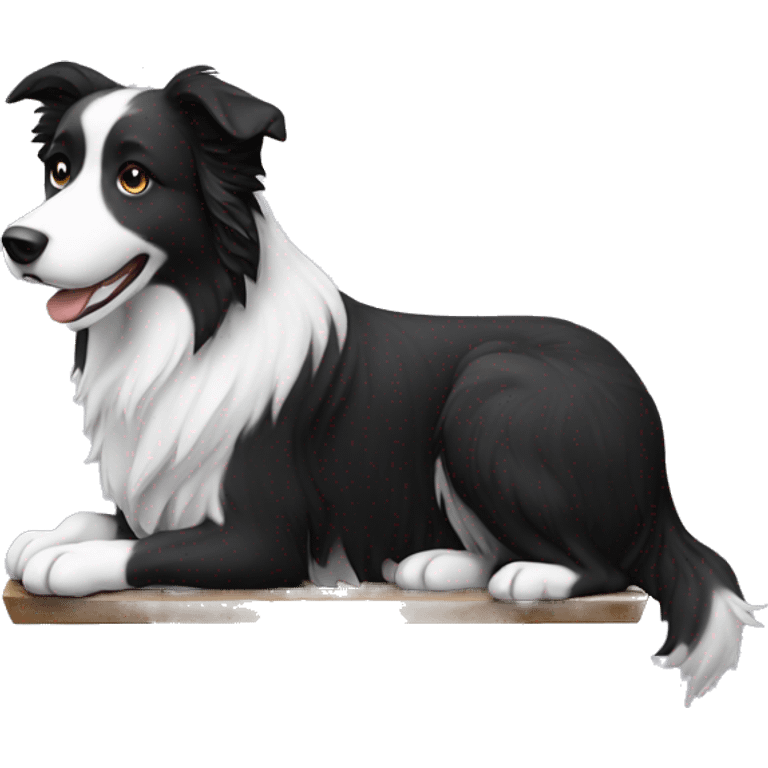 Border collie on an anvil emoji