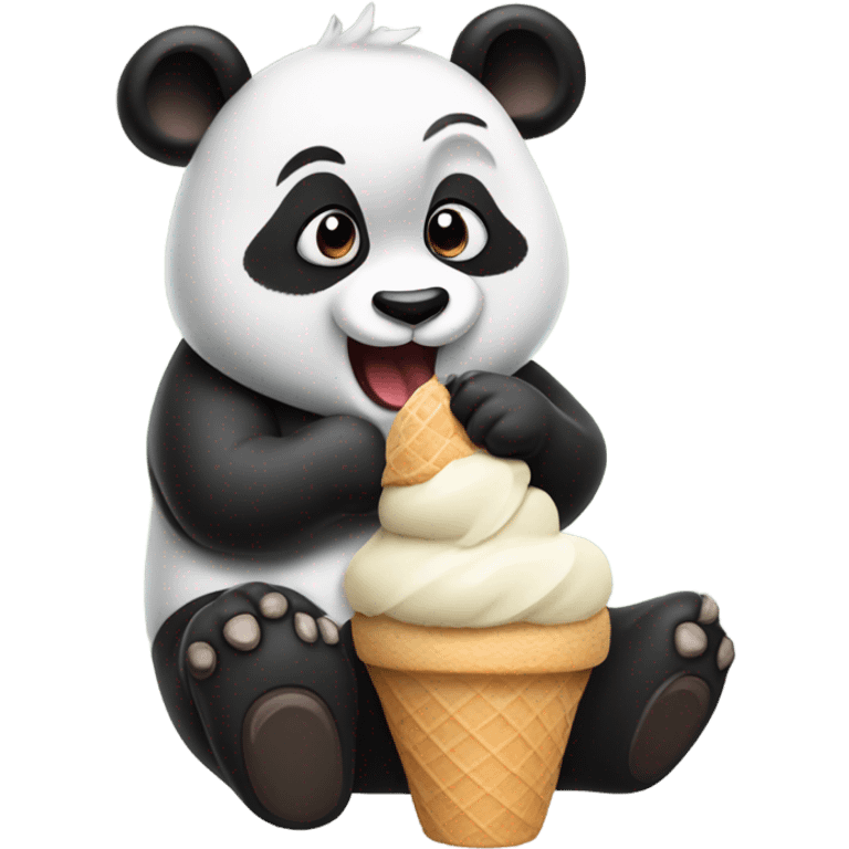 Panda eating ice cream emoji