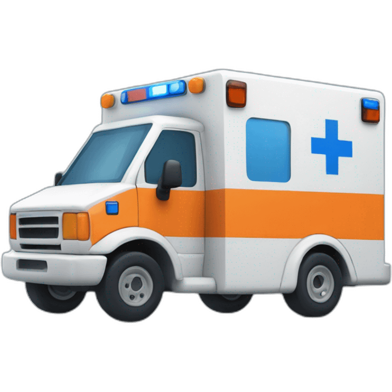 ambulance uniquement en bleu et orange emoji