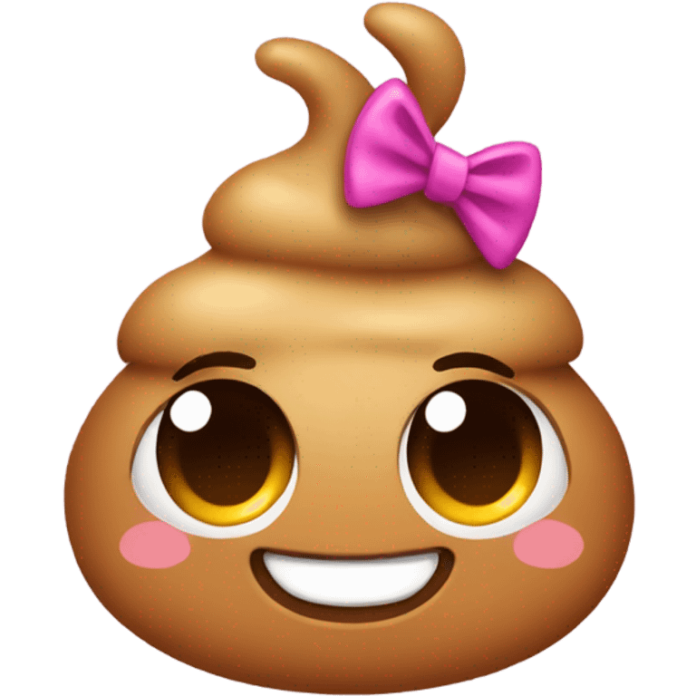 A poop emoji with a bow emoji